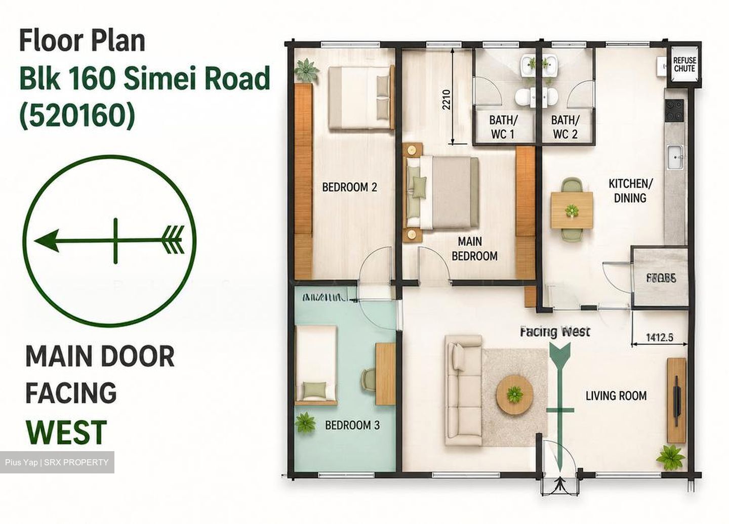Blk 160 Simei Road (Tampines), HDB 4 Rooms #597595001